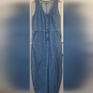Universal Thread Goods Co. Fair Trade Certified Blue Wide Leg Denim Jumpsuit